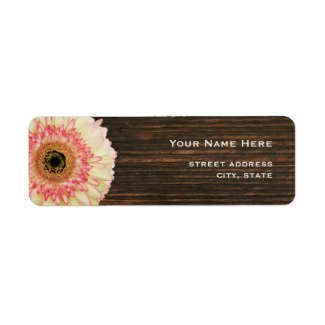Gerbera Daisy & Barnwood Address Label label