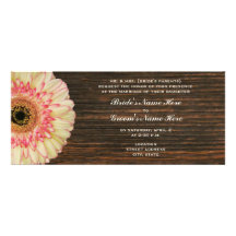 Gerbera Daisy & Barnwood Wedding Invite