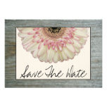 Gerbera Daisy & Barnwood Wedding Save The Date Personalized Invitation