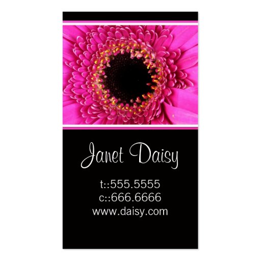 Gerbera Daisy Business Card Template (front side)