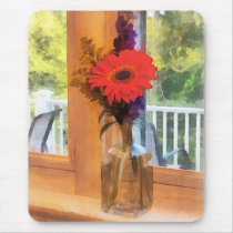 Gerbera Daisy by Kitchen Window mousepads