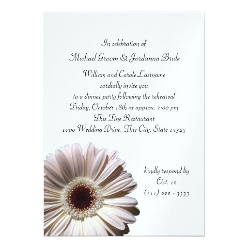 Gerbera Daisy Rehearsal Dinner Personalized Invitations