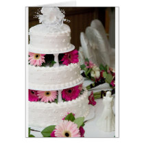 Gerbera Daisy Wedding Cake Greeting Card