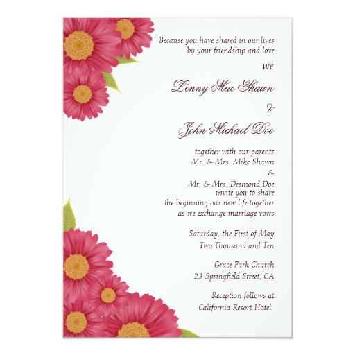 gerbera wedding invitations gerbera wedding invitation zazzle gerbera wedding invitations gerbera wedding invitation zazzle