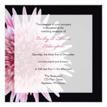Gerbera Daisy Wedding Reception Only Invitation
