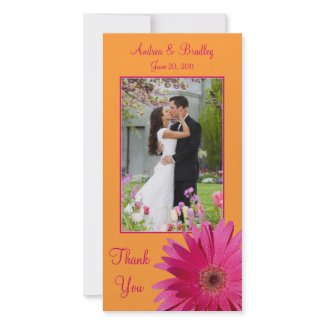 Gerbera Daisy Wedding Thank You Photocard photocard