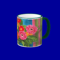 gerberas bouquet mugs