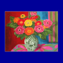 gerberas daisy Bouquet postcards