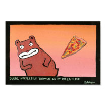 Gerbil Needlessly Tormented By Pizza Slice posters