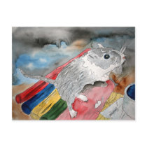 GERBIL PAINTING pet portrait art postcard by dereklovessheila GERBIL PAINTING pet portrait art postcard