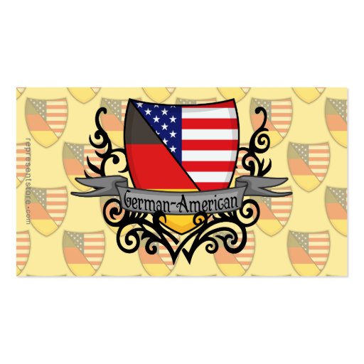 German-American Shield Flag Business Card (back side)