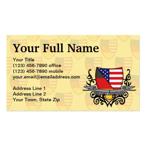 German-American Shield Flag Business Card (front side)