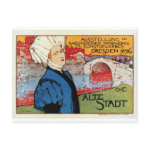German artisanic art expo Dresden 1896 Postcard