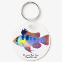 German Blue Ram Dwarf Cichlid Keychain
