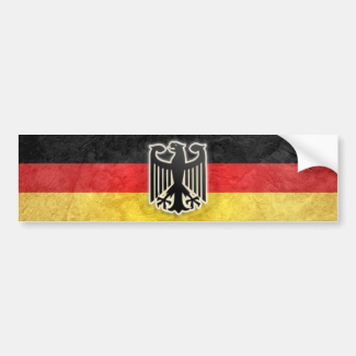 German Bumper Sticker Grunge Eagle Crest Decal