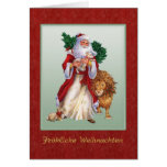 German Christmas - St.Nicolas, lion, rabbit Card