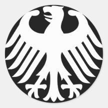 German Eagle Round Stickers