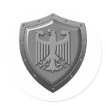 German Eagle Shield Round Sticker