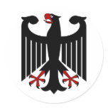 German Eagle Round Sticker