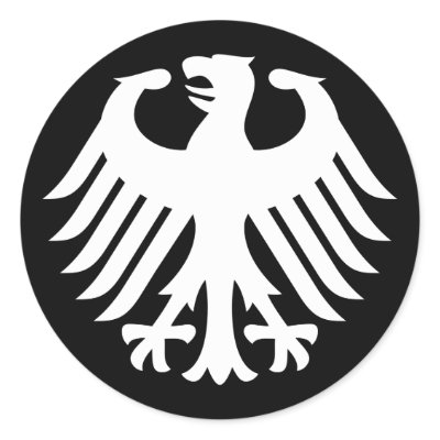 German Eagle Round Stickers by silhouette_emporium