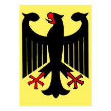 German Federal Black Eagle on Yellow Shield Business Card Templates