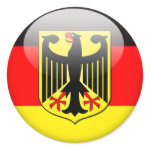 German Flag 2 0 Round Sticker