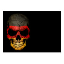German Flag Skull on Black Business Cards