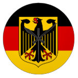 German Flag with Crest Clock