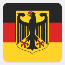 German Flag with Crest Sticker (Square)