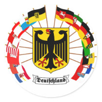 German Flags Pinwheel Round Stickers