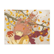 German for Autumn Post Card