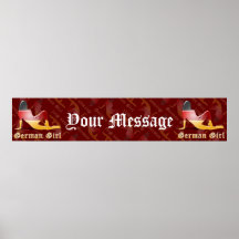 German Girl Flag Banner Print
