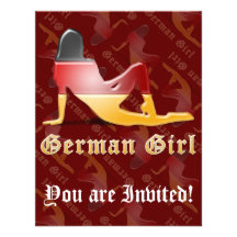 German Girl Flag Custom Announcements