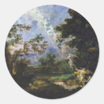 German "Landscape With The Dream Of Jacob", " Round Sticker