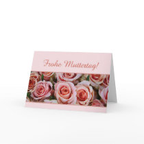 german mother's day pink roses greeting cards