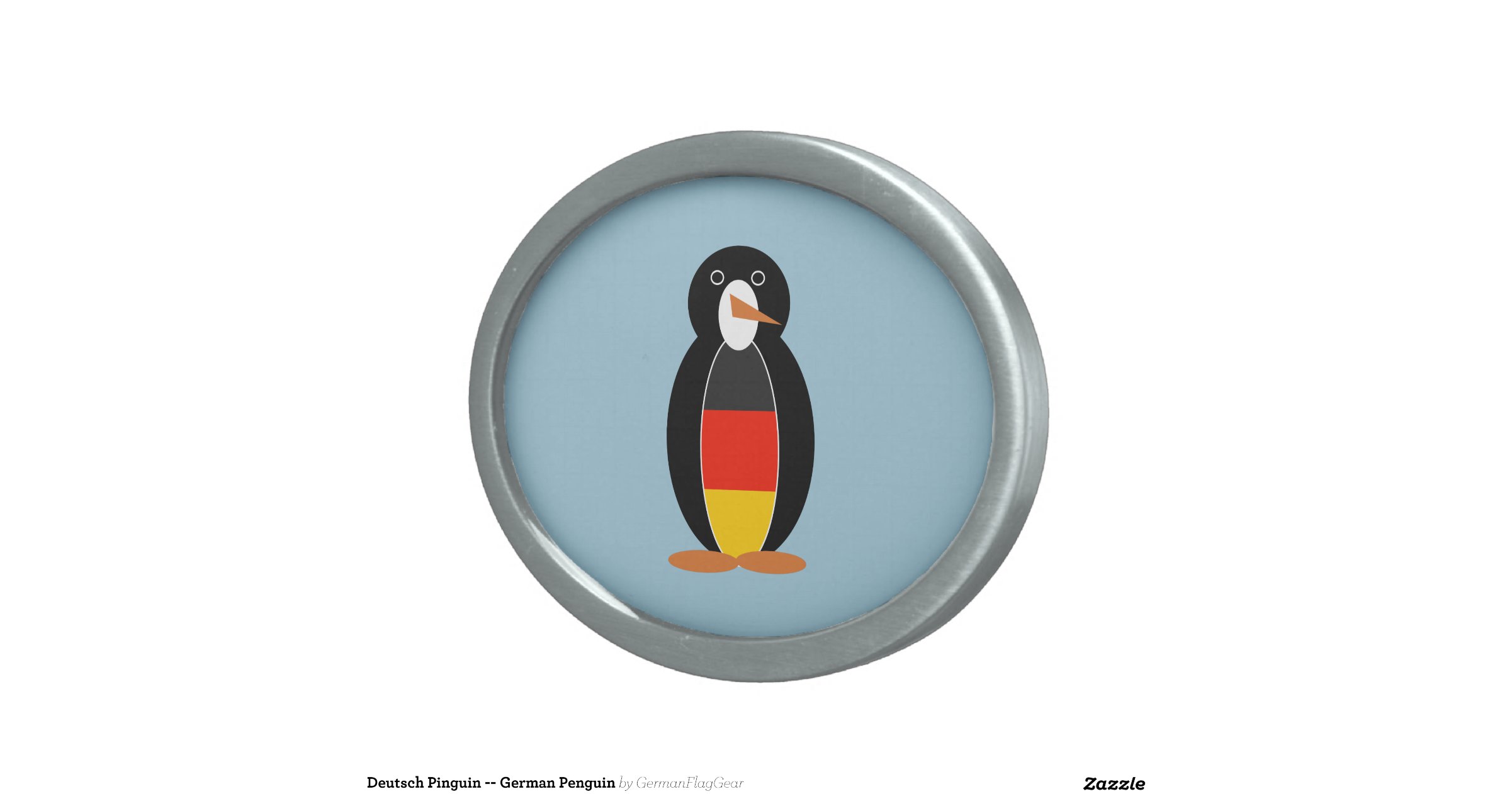 German Penguin -- Deutsch Pinguin Oval Belt Buckle | Zazzle