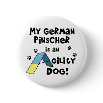 German Pinscher Agility Dog buttons by MenagerieMayhem German Pinscher Agility Dog buttons