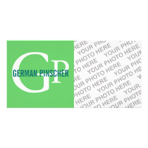 German Pinscher Breed Monogram Customized Photo Card