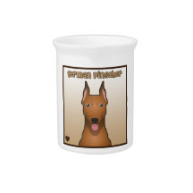 German Pinscher Cartoon Beverage Pitcher