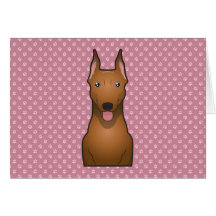 German Pinscher Cartoon Greeting Card
