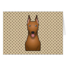German Pinscher Cartoon Greeting Card