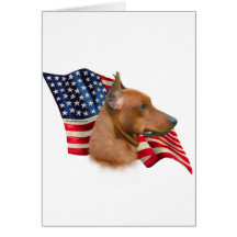German Pinscher Flag Greeting Cards
