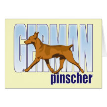 German Pinscher, red, moving Greeting Card