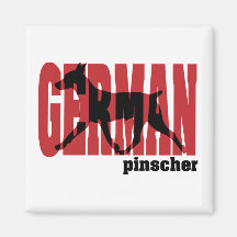 German Pinscher Silhouette Moving Fridge Magnet