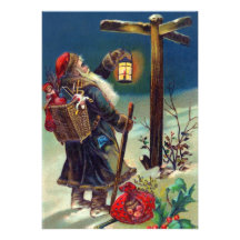 German Santa Christmas Card