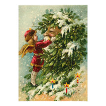 German Santa Fairy Christmas Card
