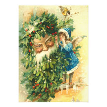 German Santa Fairy Christmas Card