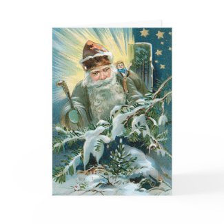 German Santa Vintage Christmas Cards card