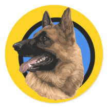 GERMAN SHEPARD BLUE DOG STICKER