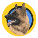GERMAN SHEPARD BLUE DOG STICKER